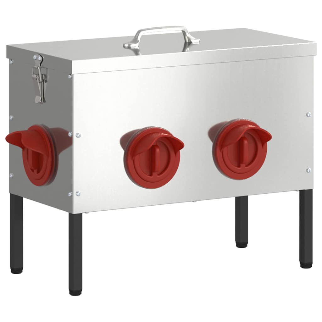 Feeder per pollo 2 Argento 42 x 20,5 x 33 cm 15 kg