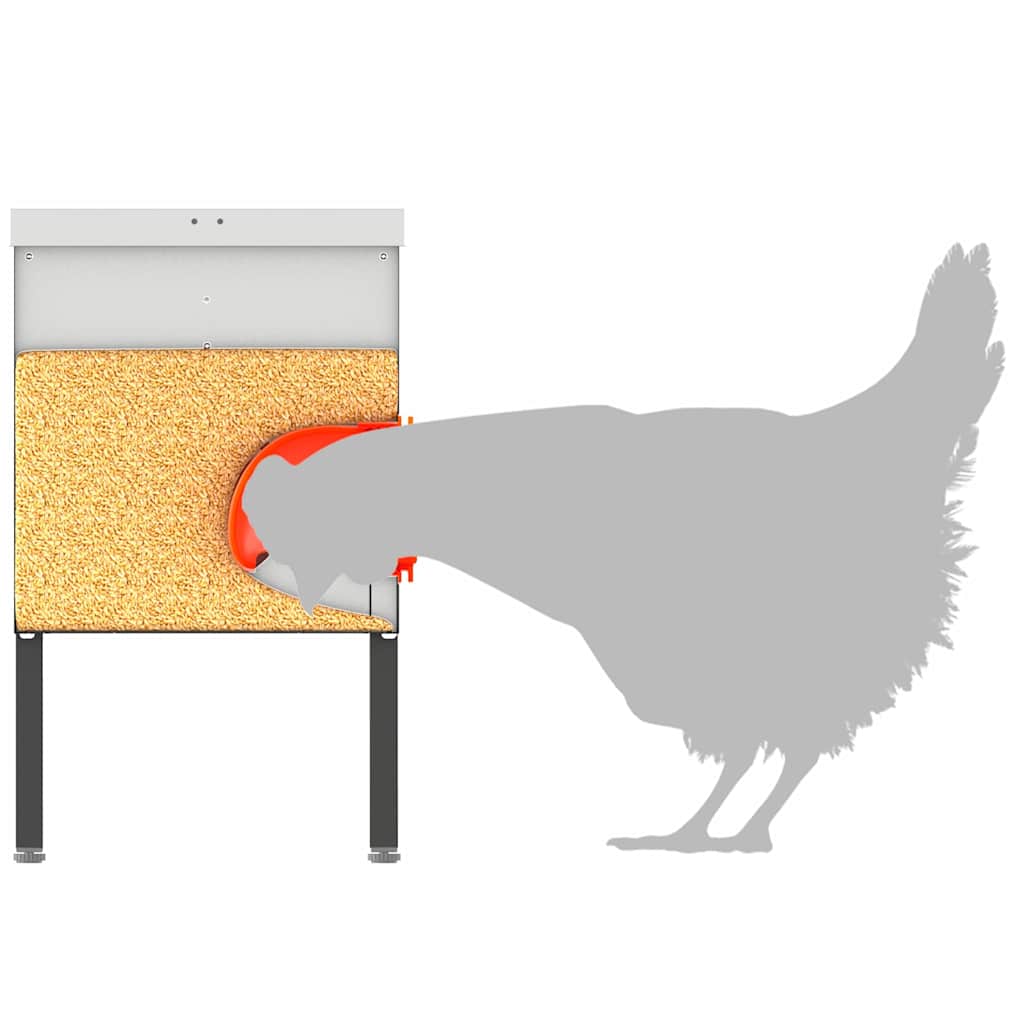 Feeder per pollo 2 Argento 42 x 20,5 x 33 cm 15 kg