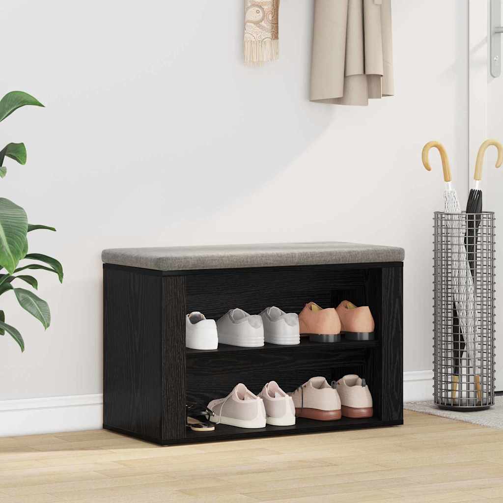 Scarpiera 75 x 35 x 45 cm Legno ingegnerizzato Rovere nero