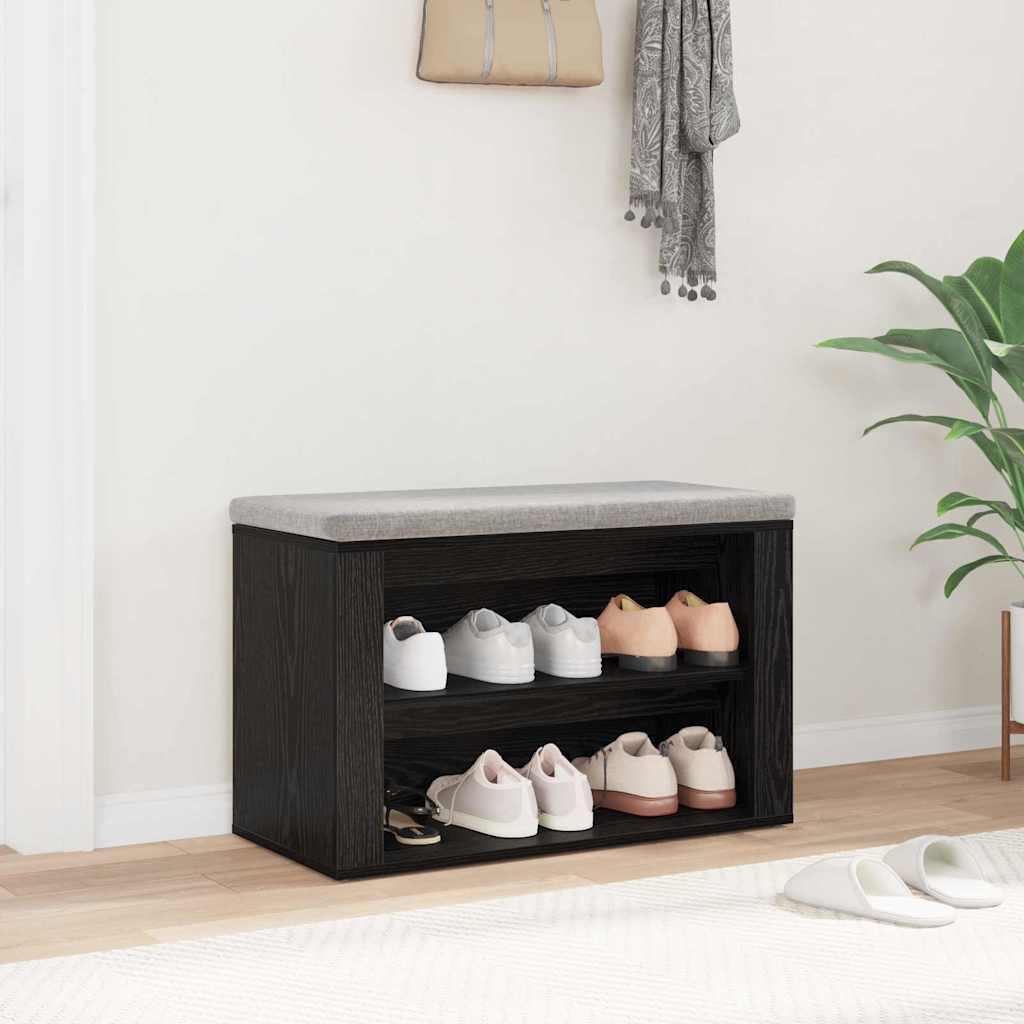 Scarpiera 75 x 35 x 45 cm Legno ingegnerizzato Rovere nero