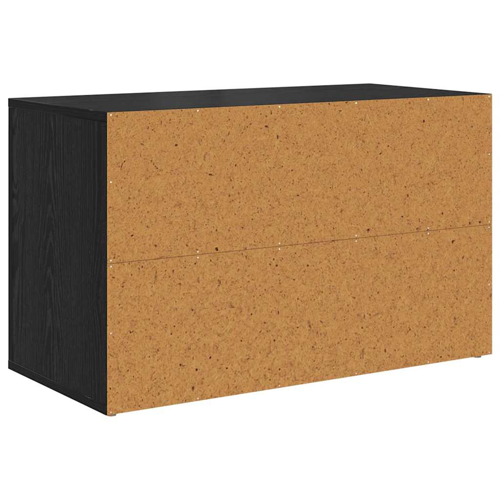 Scarpiera 75 x 35 x 45 cm Legno ingegnerizzato Rovere nero