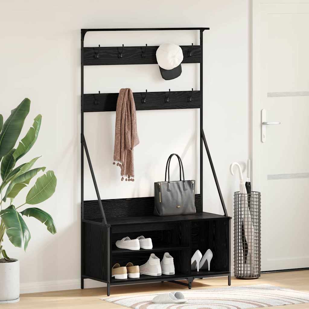 Stendibiancheria Rovere Nero 100 x 41 x 184 cm