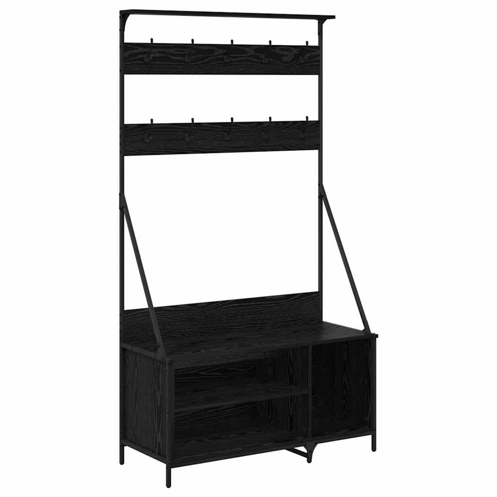 Stendibiancheria Rovere Nero 100 x 41 x 184 cm