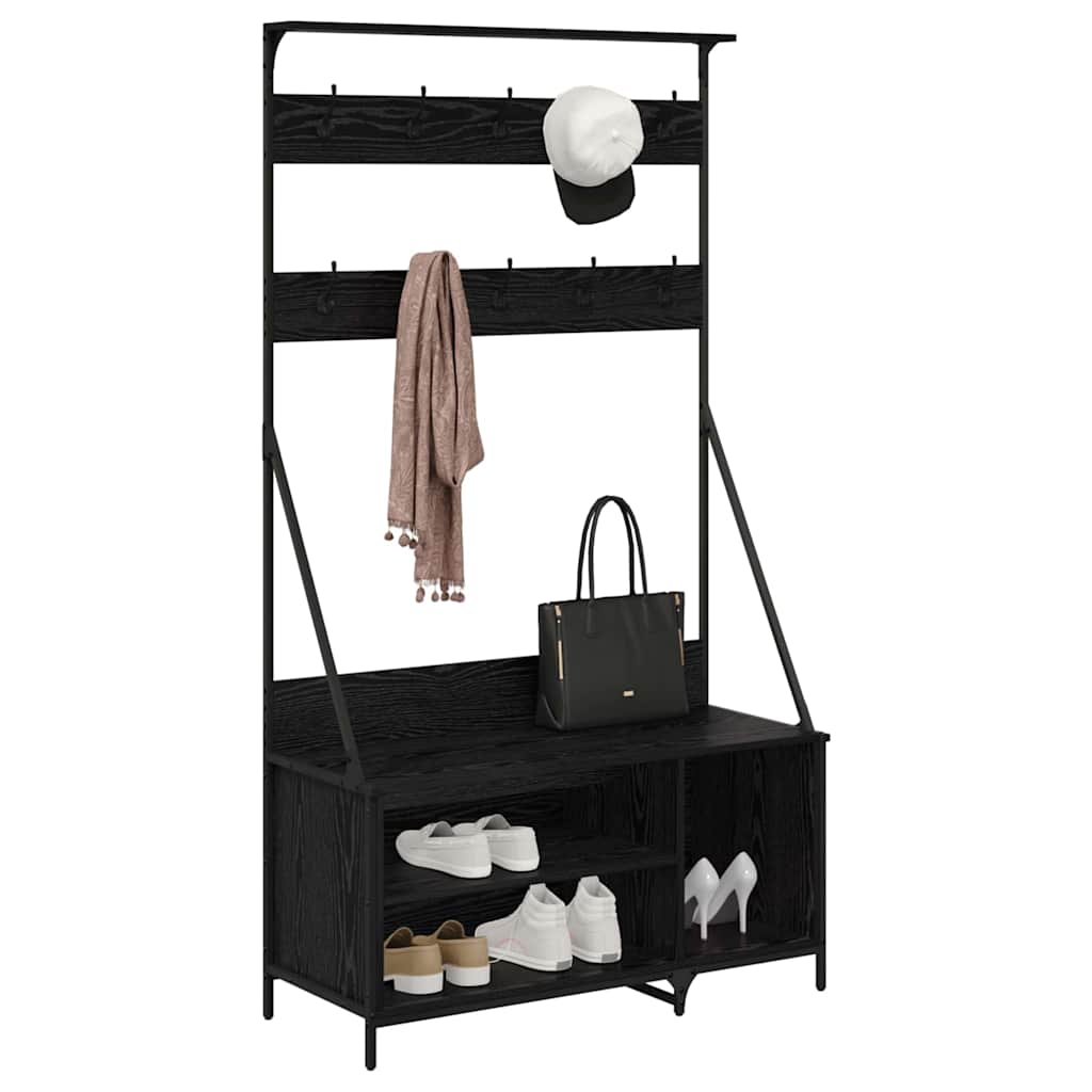 Stendibiancheria Rovere Nero 100 x 41 x 184 cm
