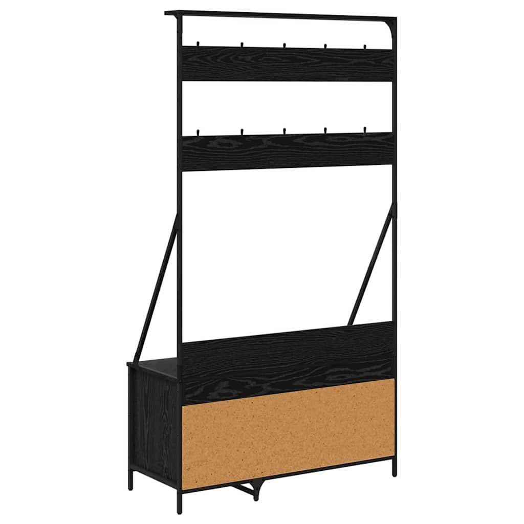 Stendibiancheria Rovere Nero 100 x 41 x 184 cm