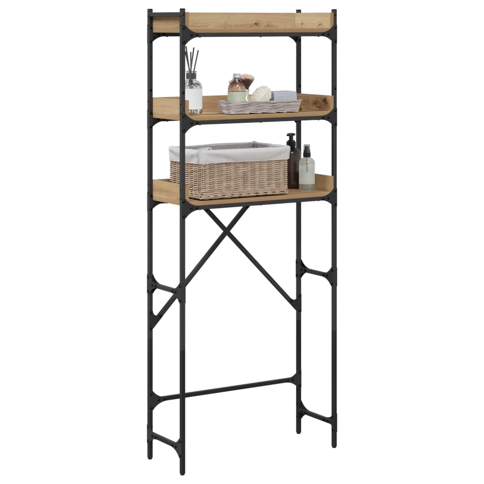 Mensola per lavatrice Rovere artigianale 67 x 25 x 163 cm
