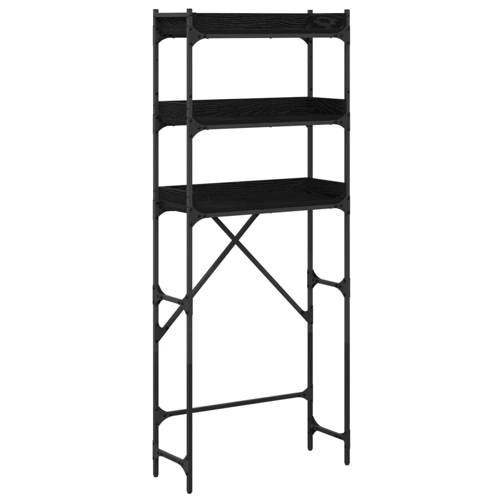 Mensola per lavatrice Rovere Nero 67 x 25 x 163 cm