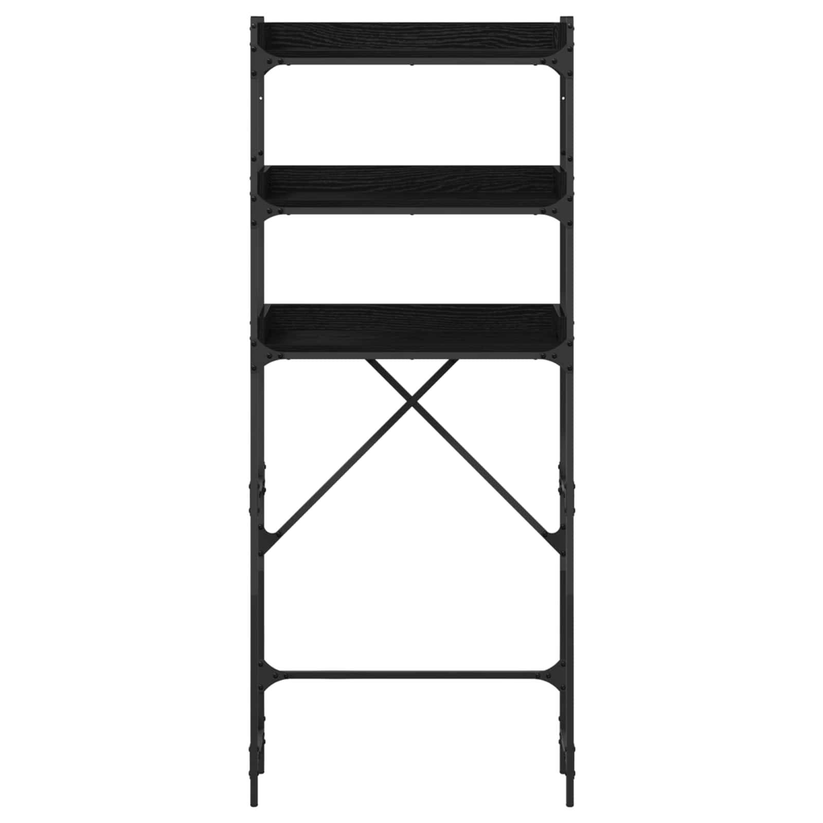 Mensola per lavatrice Rovere Nero 67 x 25 x 163 cm