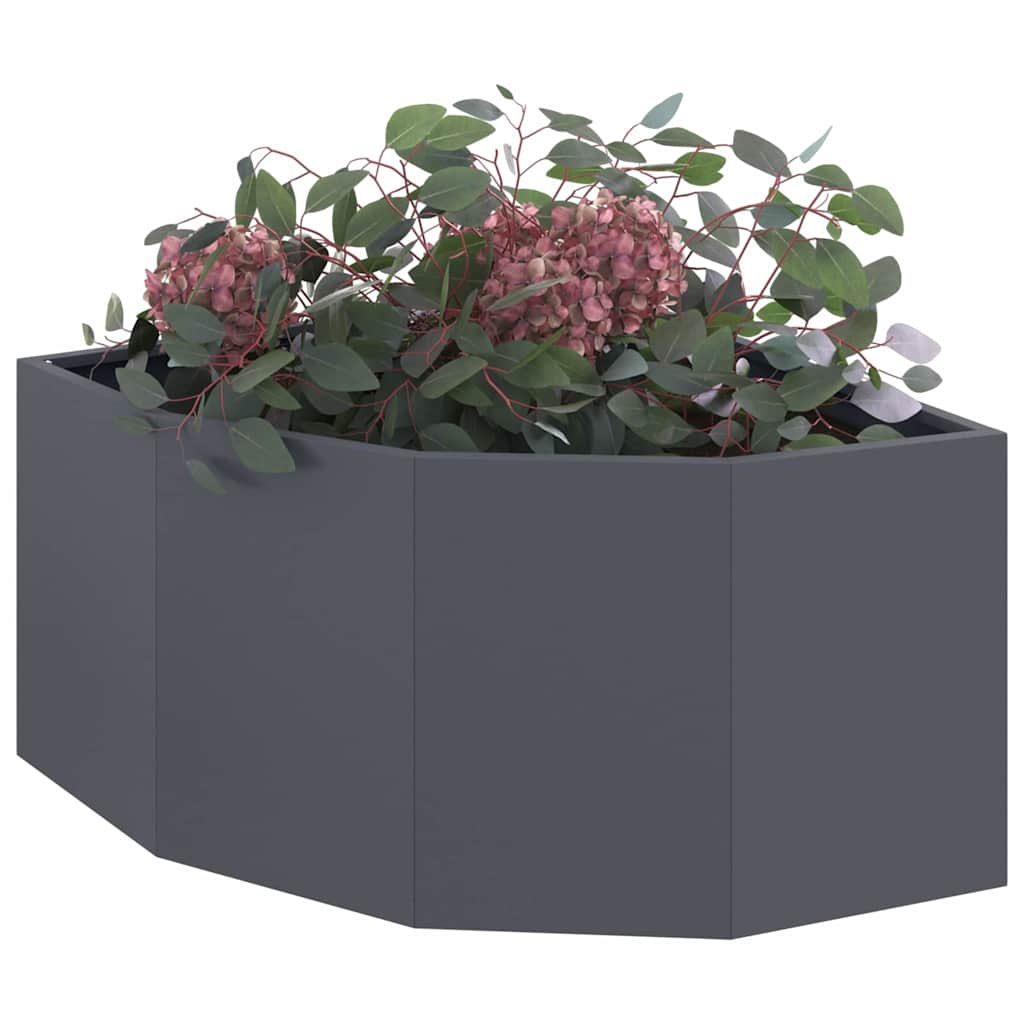 Vaso d'angolo Antracite 60 x 60 x 35 cm Acciaio