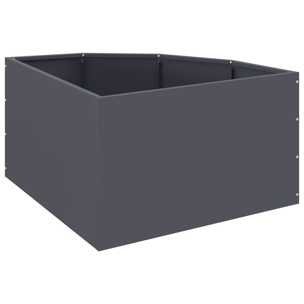 Vaso d'angolo Antracite 60 x 60 x 35 cm Acciaio