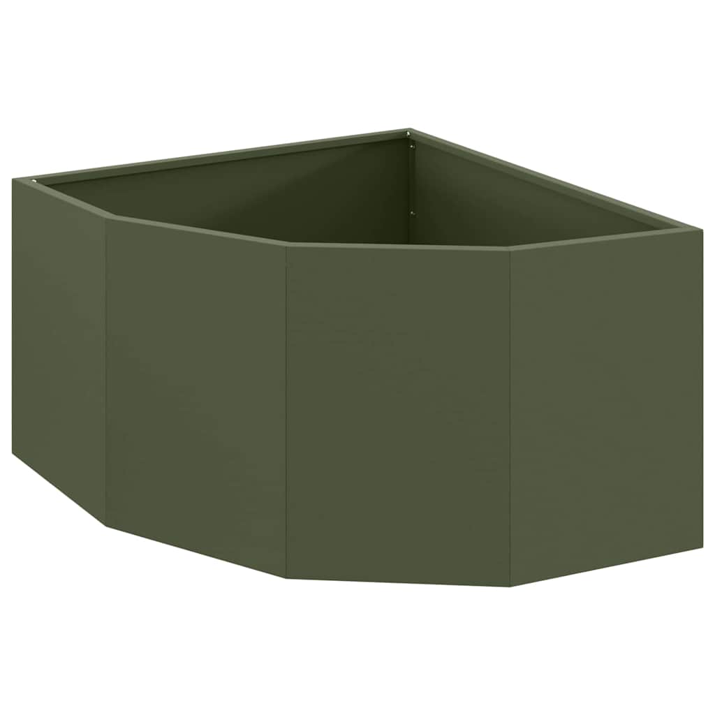 Vaso d'angolo Verde oliva 60 x 60 x 35 cm Acciaio