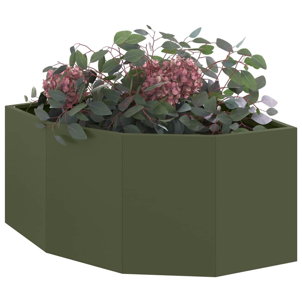 Vaso d'angolo Verde oliva 60 x 60 x 35 cm Acciaio