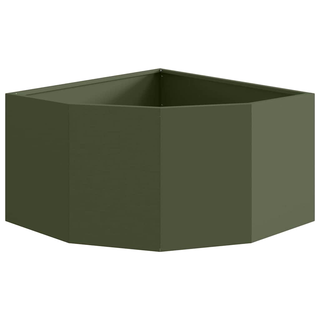 Vaso d'angolo Verde oliva 60 x 60 x 35 cm Acciaio