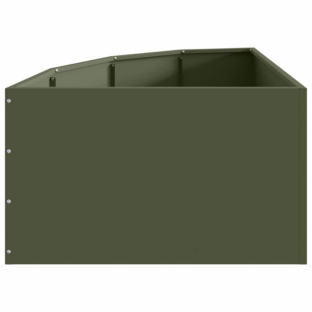 Vaso d'angolo Verde oliva 60 x 60 x 35 cm Acciaio