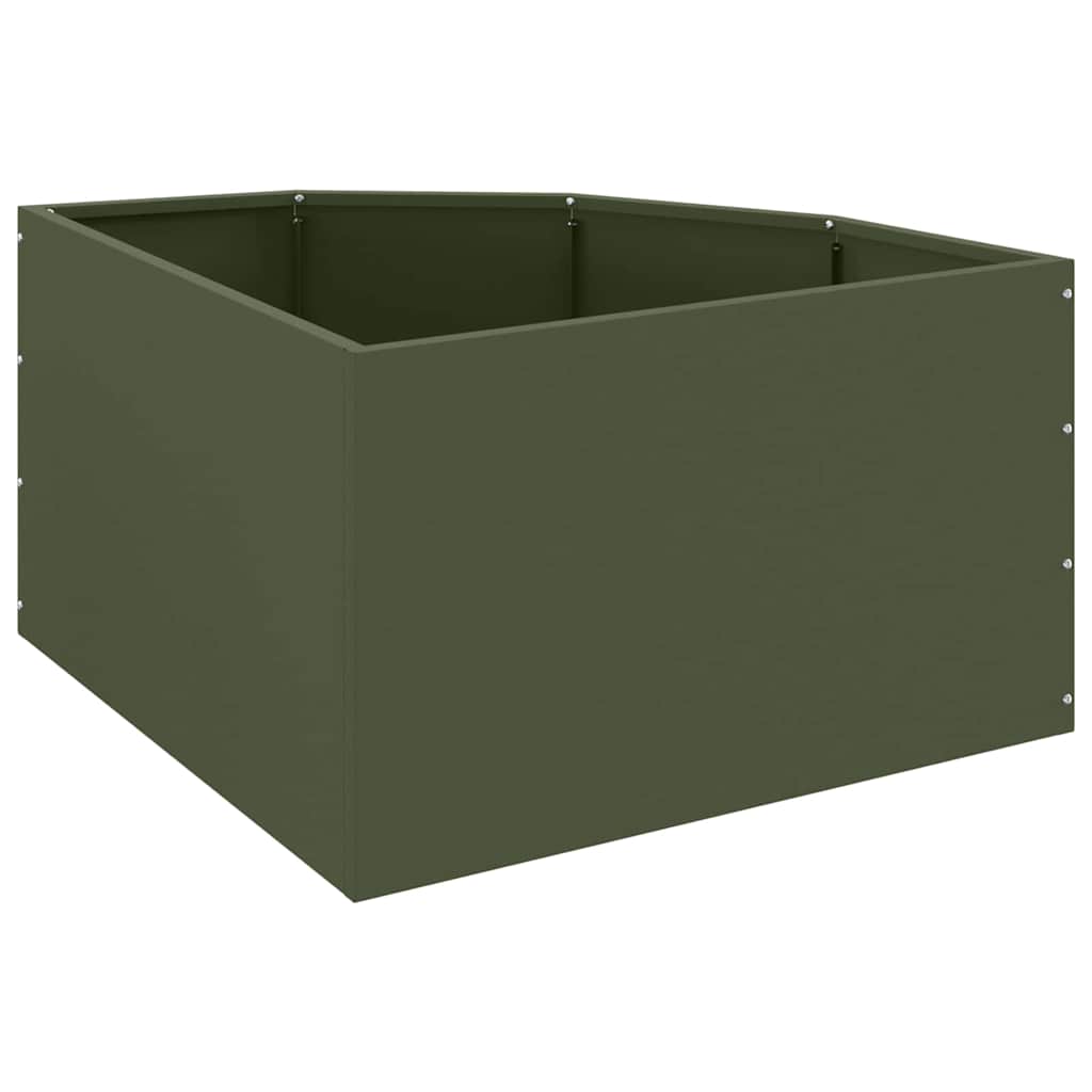 Vaso d'angolo Verde oliva 60 x 60 x 35 cm Acciaio