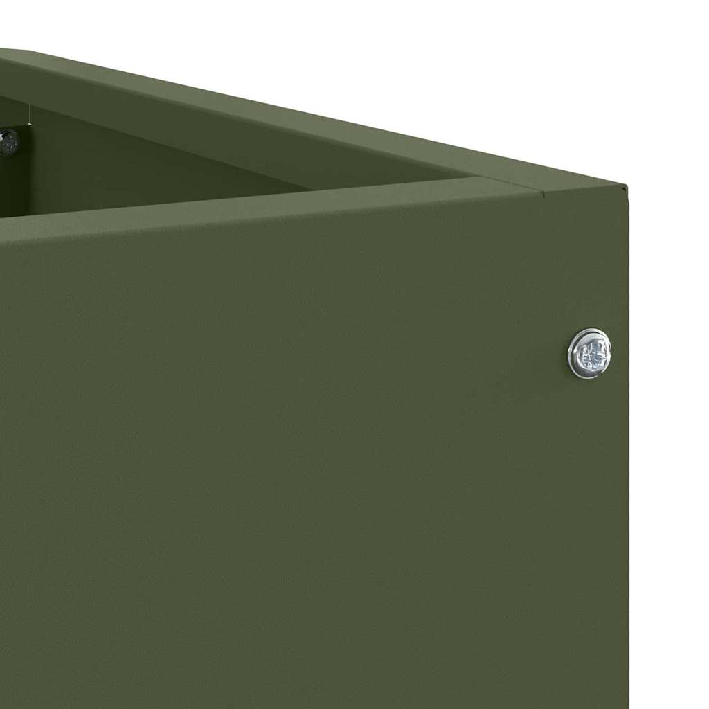 Vaso d'angolo Verde oliva 60 x 60 x 35 cm Acciaio