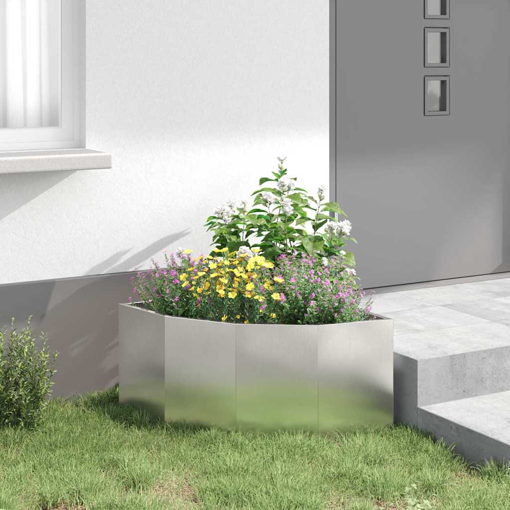 Vaso d'angolo Argento 60 x 60 x 35 cm Acciaio inox
