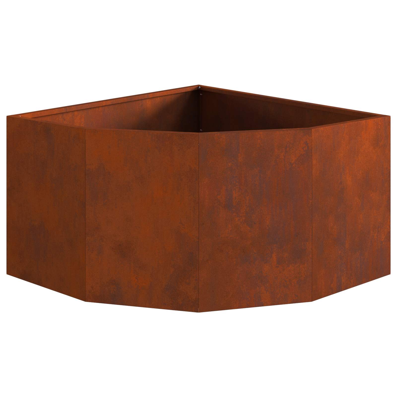 Vaso d'angolo Ruggine 60 x 60 x 35 cm acciaio corten