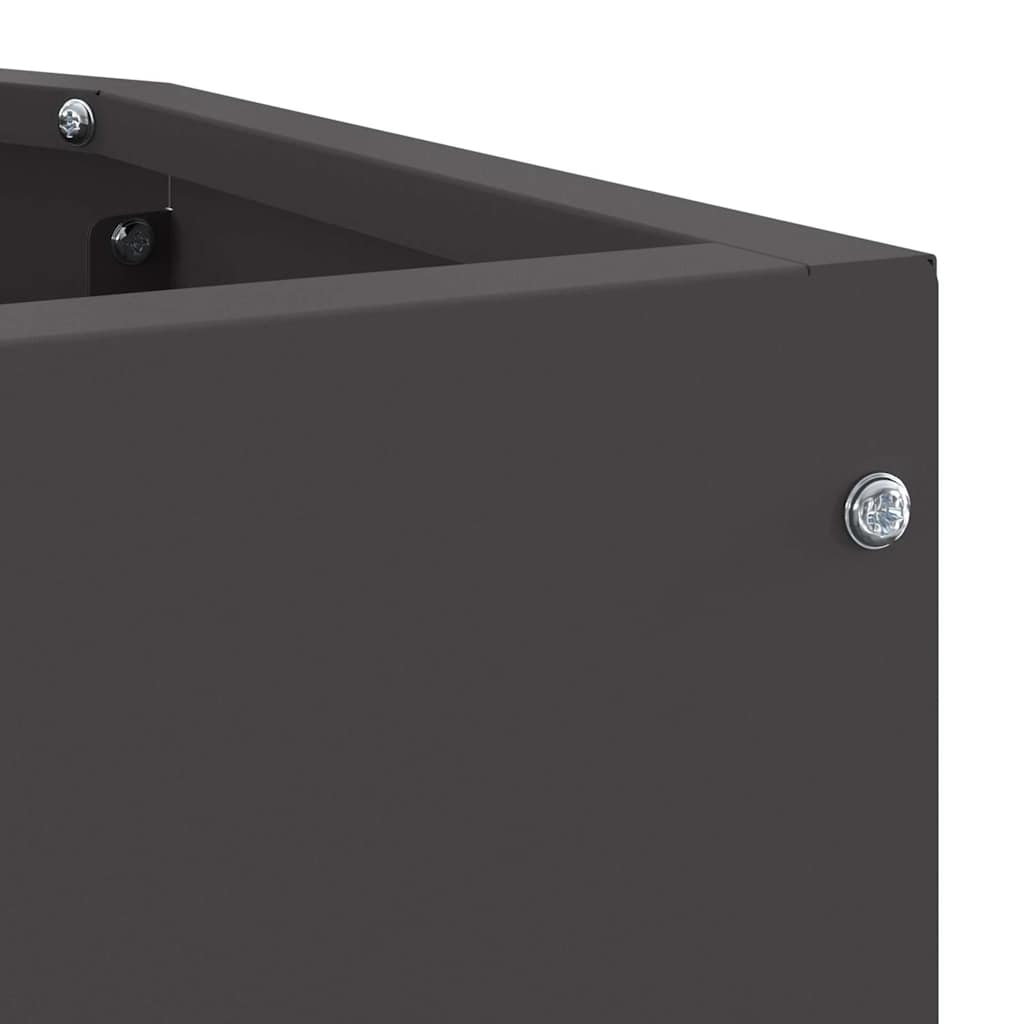 Vaso d'angolo Nero 45 x 45 x 35 cm Acciaio