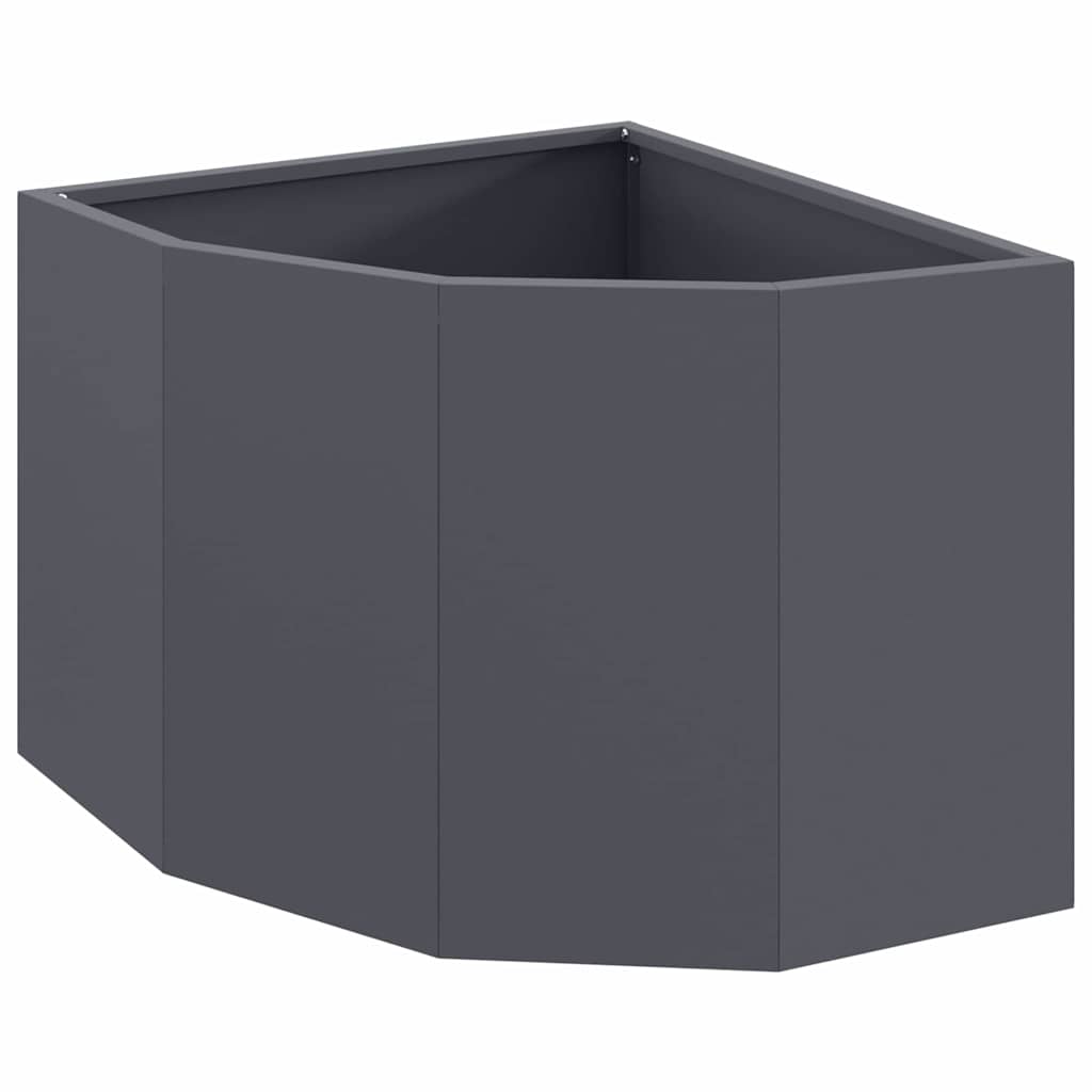 Vaso d'angolo Antracite 45 x 45 x 35 cm Acciaio