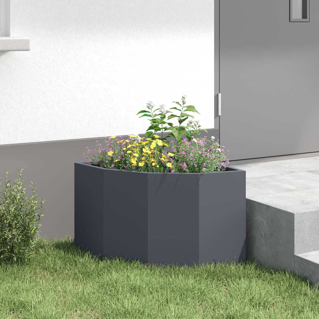 Vaso d'angolo Antracite 45 x 45 x 35 cm Acciaio