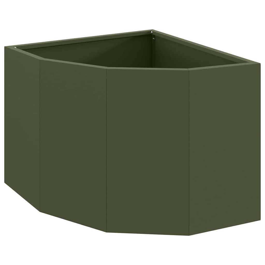 Vaso d'angolo Verde oliva 45 x 45 x 35 cm Acciaio