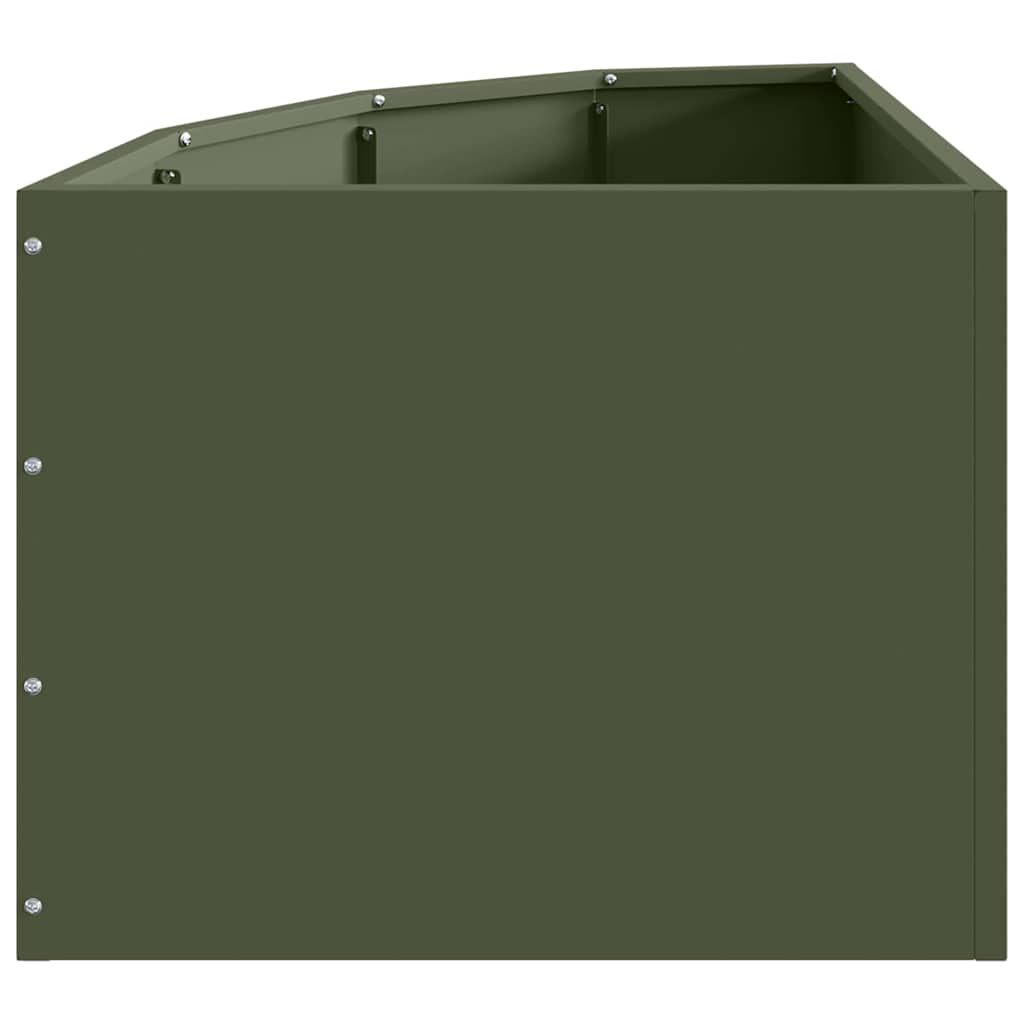 Vaso d'angolo Verde oliva 45 x 45 x 35 cm Acciaio