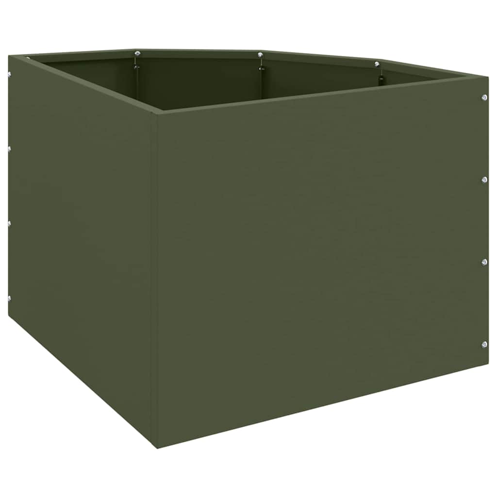 Vaso d'angolo Verde oliva 45 x 45 x 35 cm Acciaio