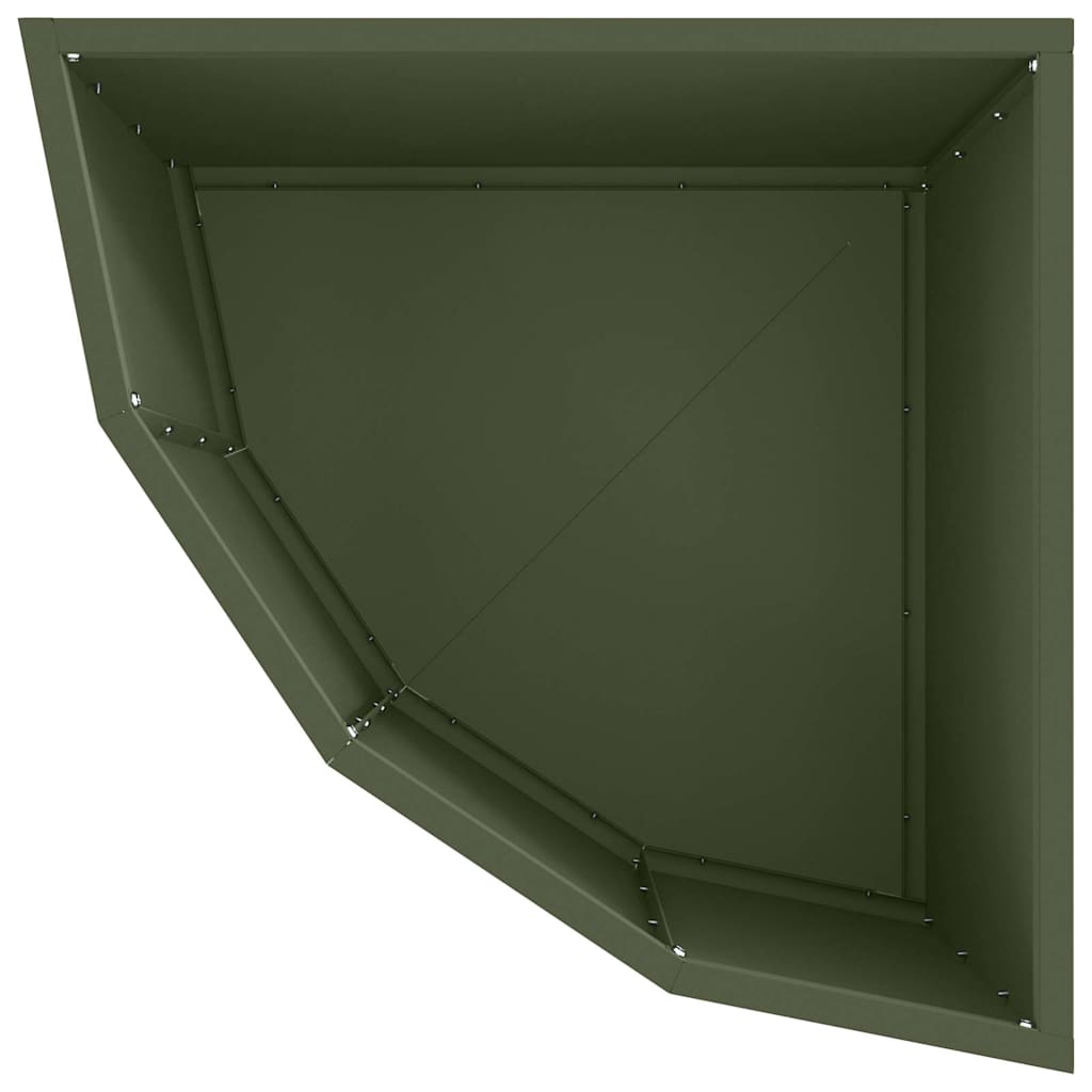 Vaso d'angolo Verde oliva 45 x 45 x 35 cm Acciaio