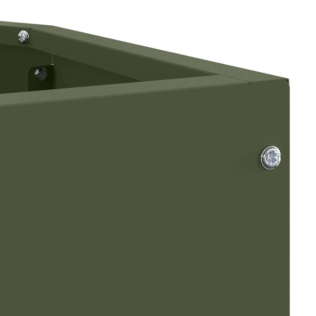 Vaso d'angolo Verde oliva 45 x 45 x 35 cm Acciaio
