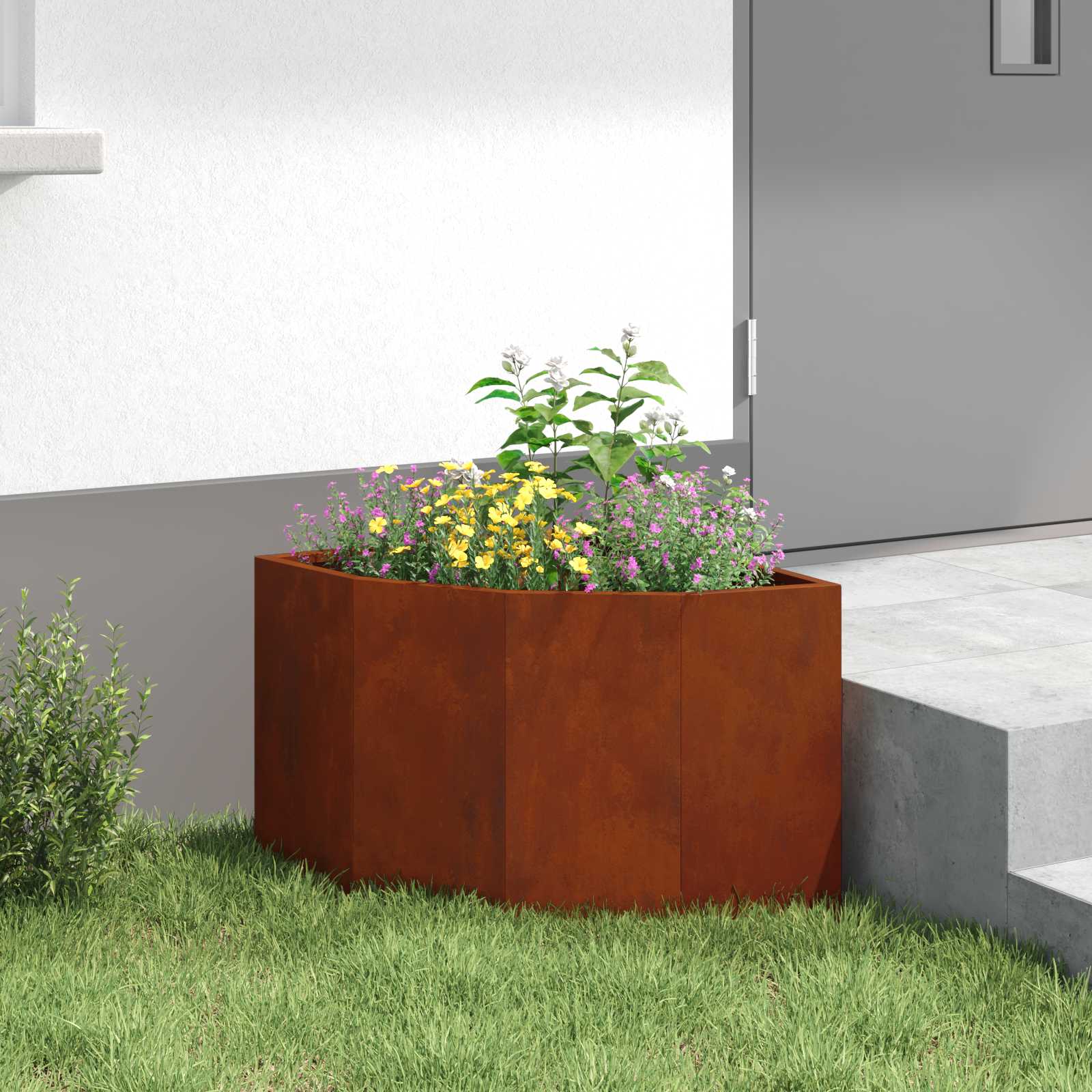 Vaso d'angolo Ruggine 45 x 45 x 35 cm acciaio corten