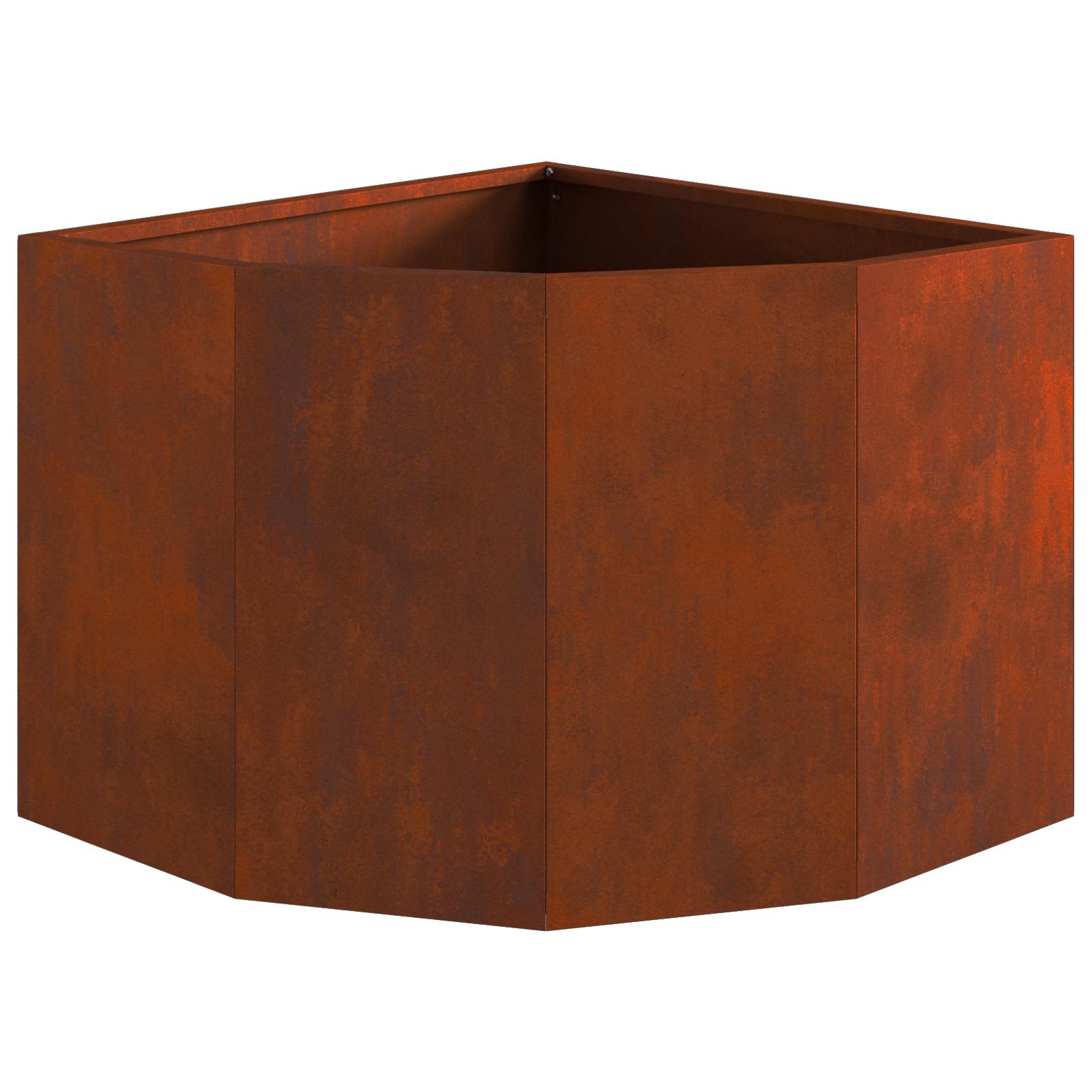 Vaso d'angolo Ruggine 45 x 45 x 35 cm acciaio corten