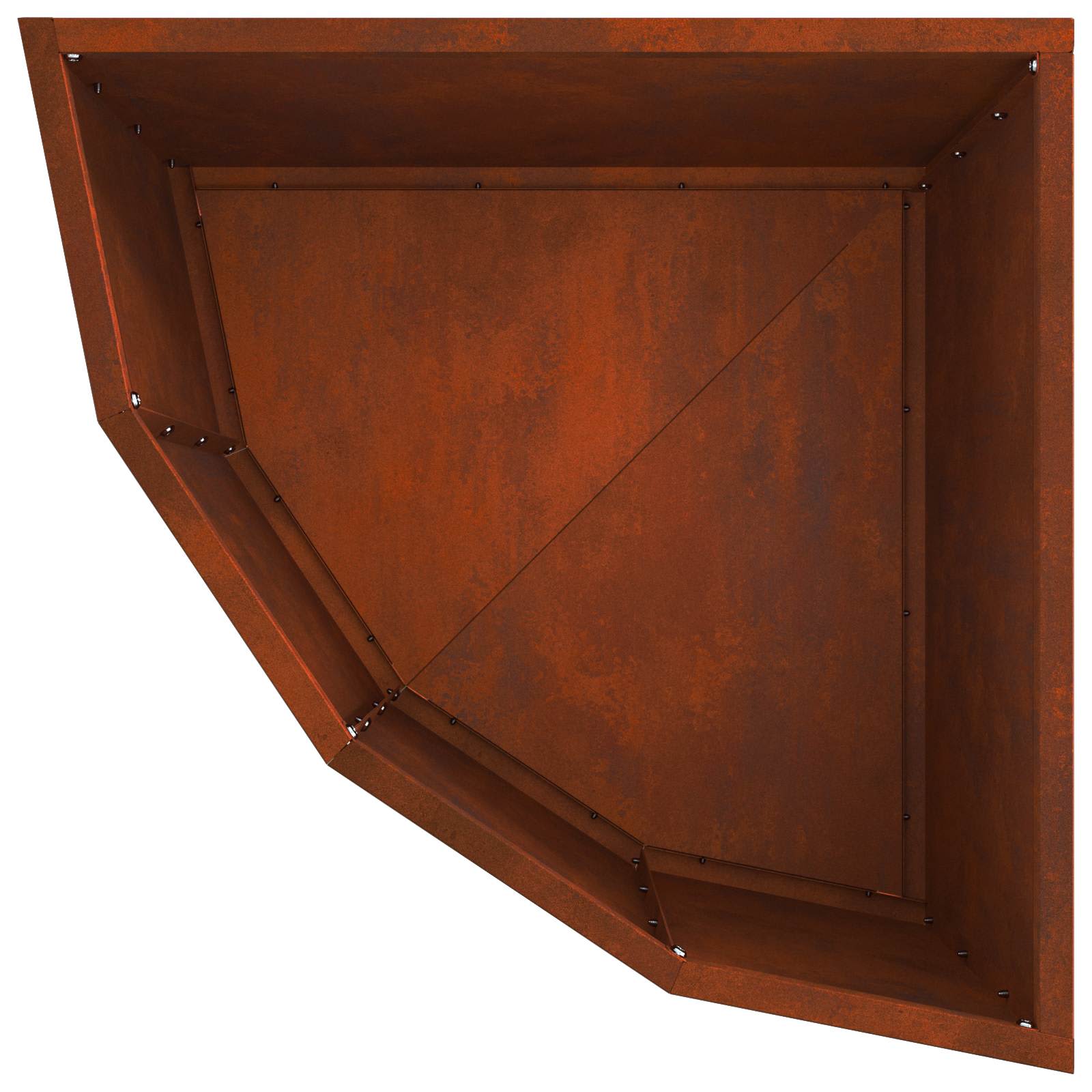 Vaso d'angolo Ruggine 45 x 45 x 35 cm acciaio corten