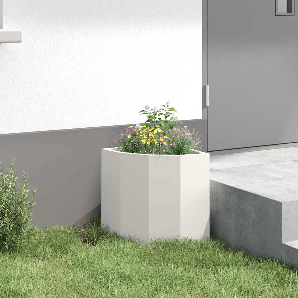 Vaso d'angolo Bianco 30 x 30 x 35 cm Acciaio