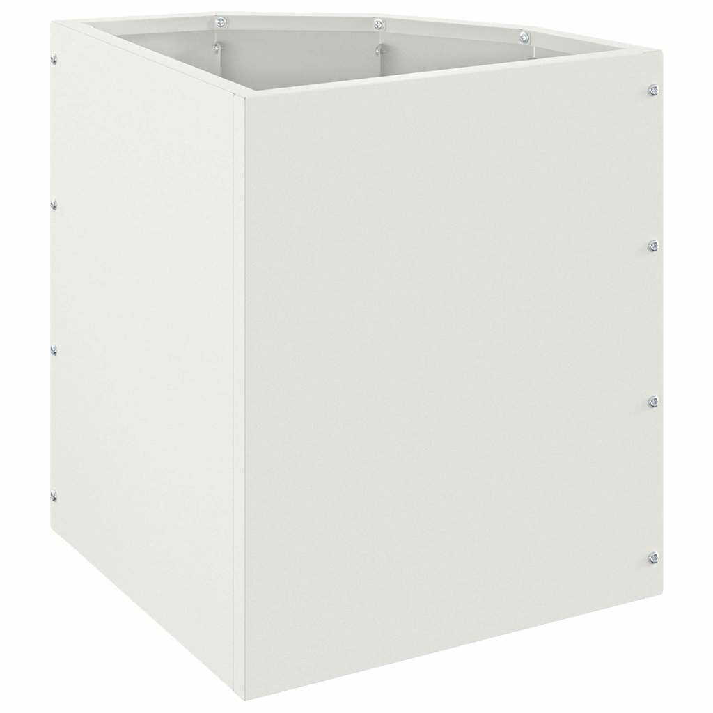 Vaso d'angolo Bianco 30 x 30 x 35 cm Acciaio