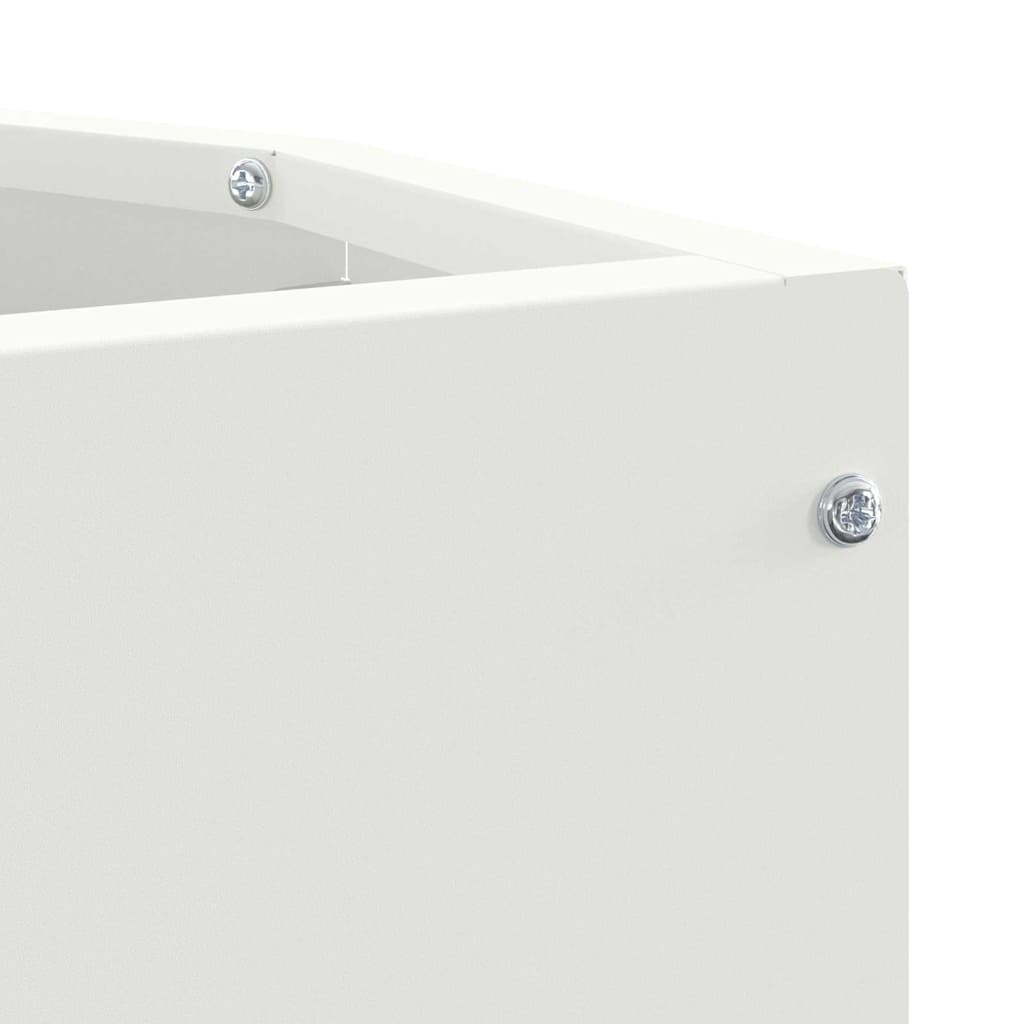 Vaso d'angolo Bianco 30 x 30 x 35 cm Acciaio