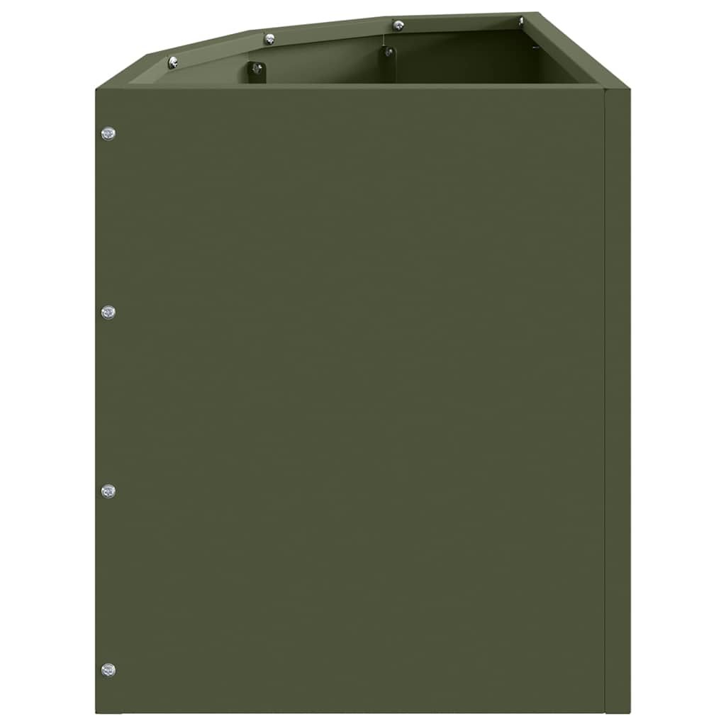 Vaso d'angolo Verde oliva 30 x 30 x 35 cm Acciaio