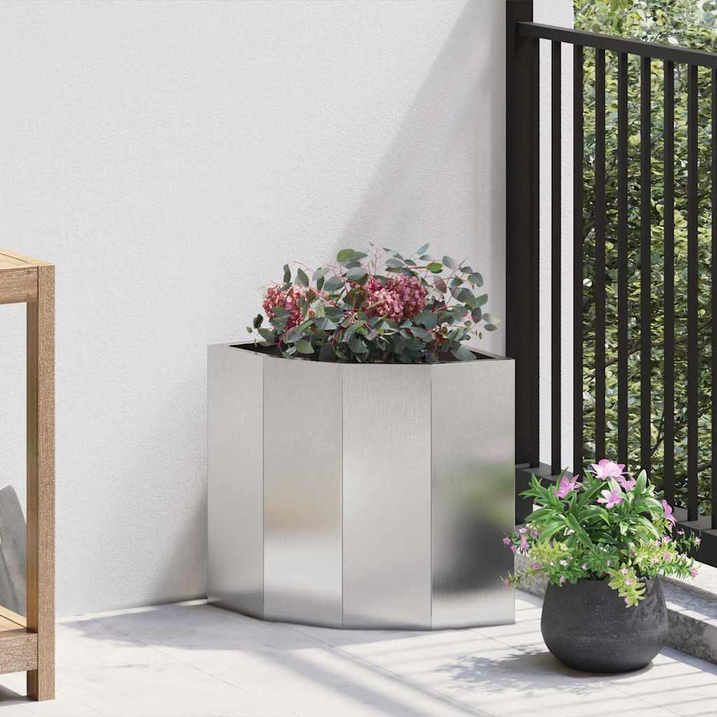 Vaso d'angolo Argento 30 x 30 x 35 cm Acciaio inox