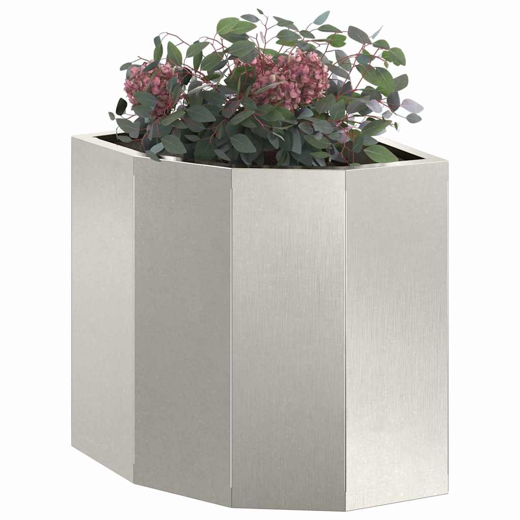 Vaso d'angolo Argento 30 x 30 x 35 cm Acciaio inox