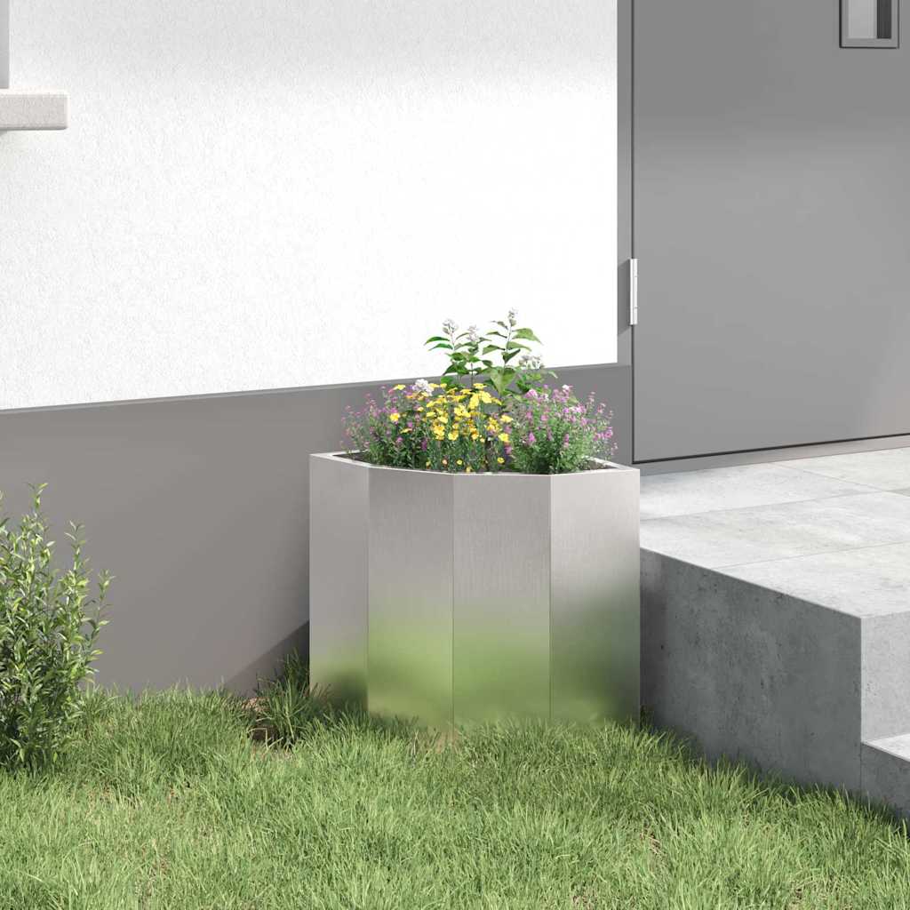 Vaso d'angolo Argento 30 x 30 x 35 cm Acciaio inox