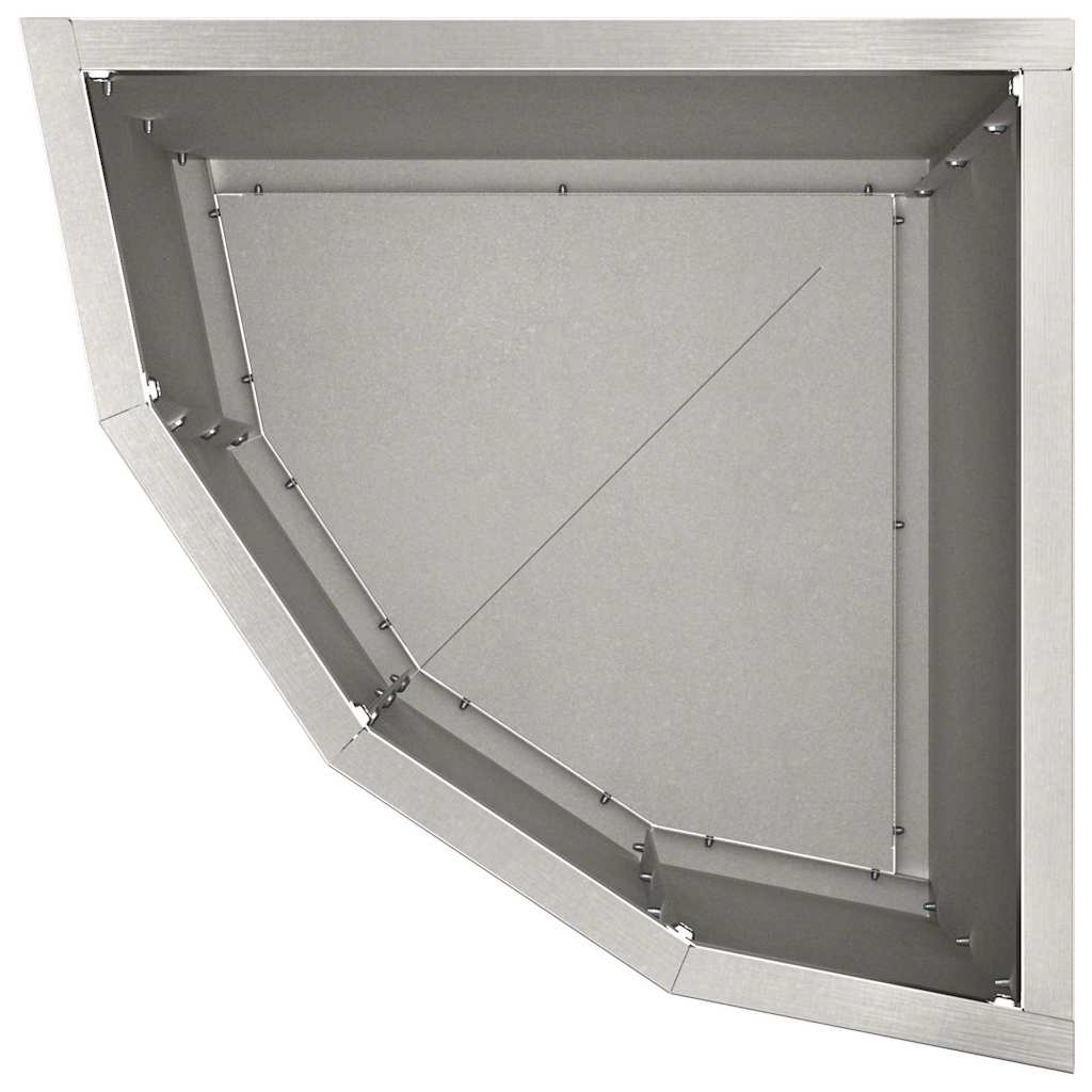 Vaso d'angolo Argento 30 x 30 x 35 cm Acciaio inox