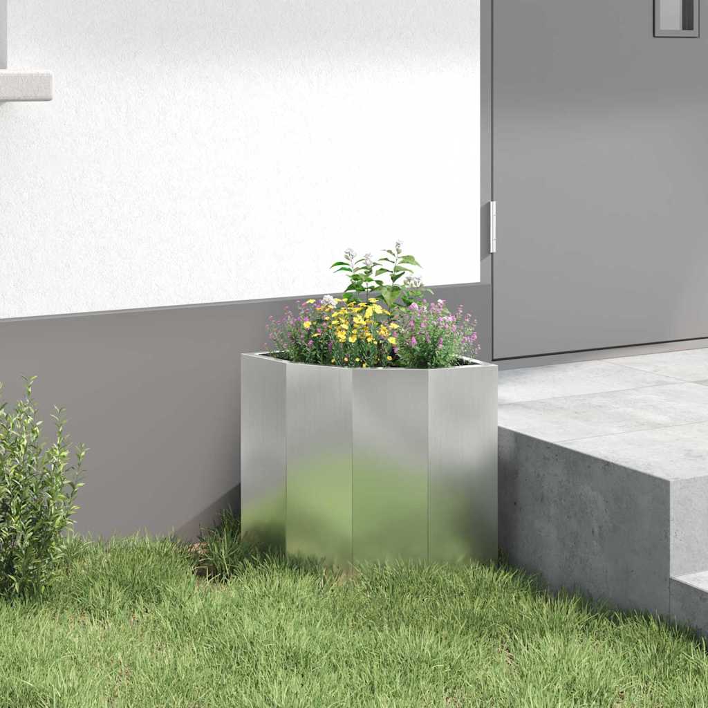 Vaso d'angolo Argento 30 x 30 x 35 cm Acciaio zincato