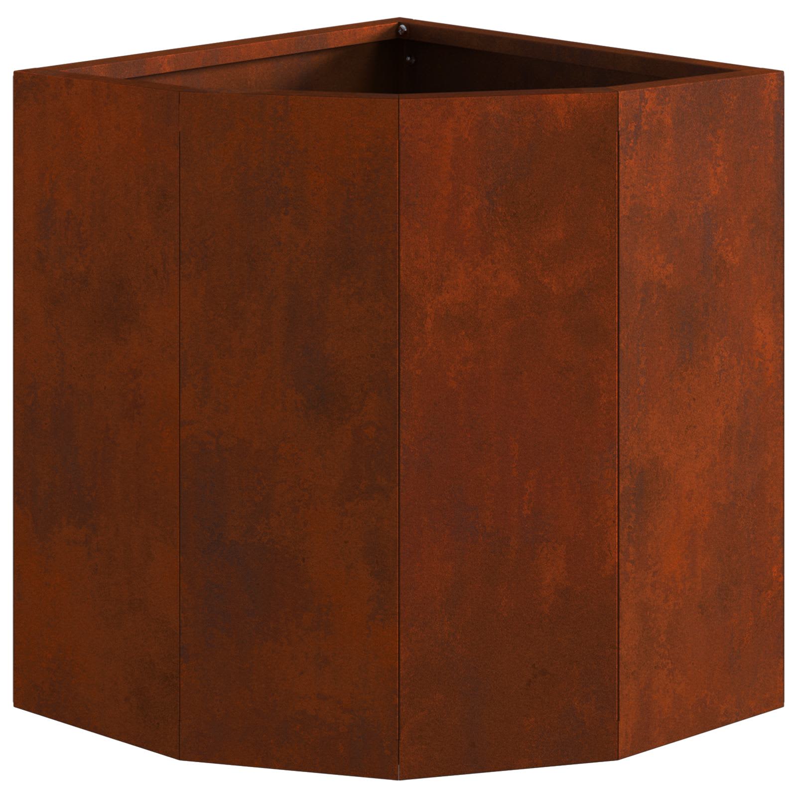 Vaso d'angolo Ruggine 30 x 30 x 35 cm acciaio corten