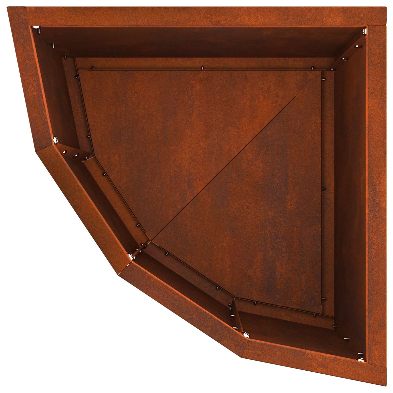 Vaso d'angolo Ruggine 30 x 30 x 35 cm acciaio corten