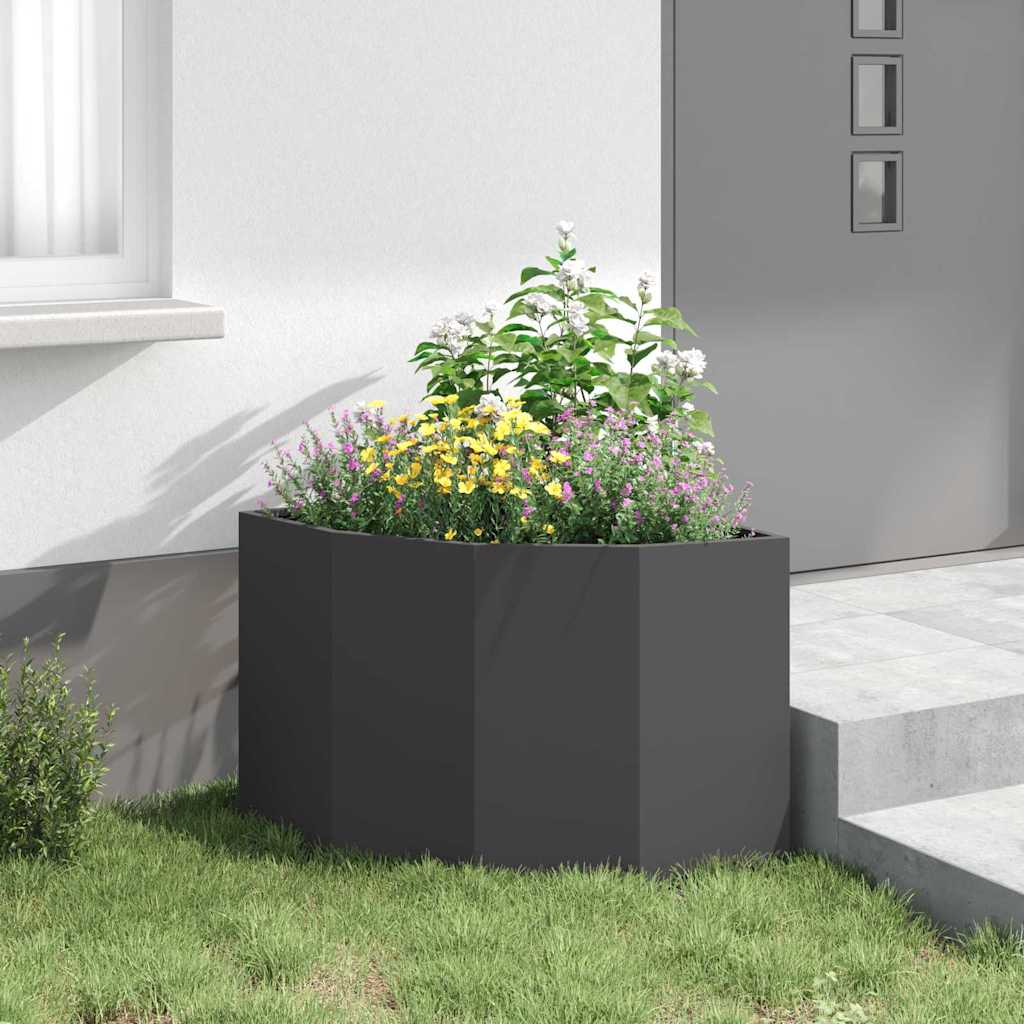 Vaso d'angolo Nero 60 x 60 x 50 cm Acciaio