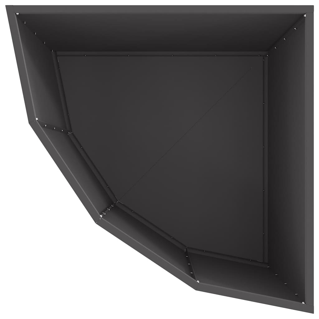 Vaso d'angolo Nero 60 x 60 x 50 cm Acciaio