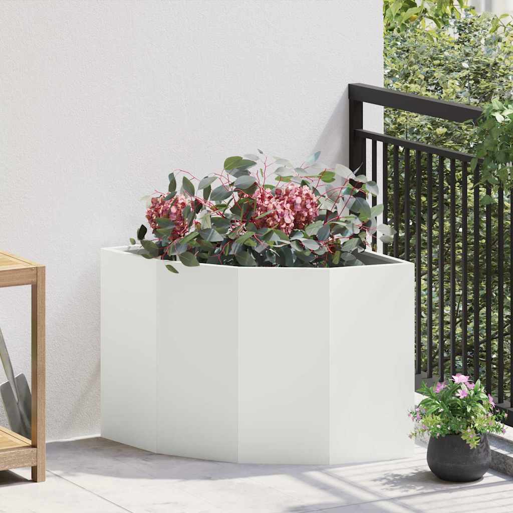 Vaso d'angolo Bianco 60 x 60 x 50 cm Acciaio