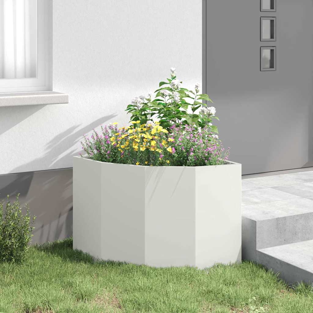 Vaso d'angolo Bianco 60 x 60 x 50 cm Acciaio