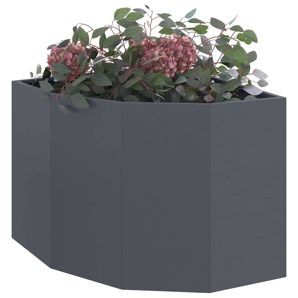 Vaso d'angolo Antracite 60 x 60 x 50 cm Acciaio