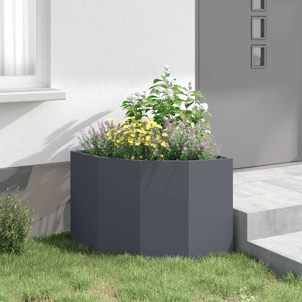 Vaso d'angolo Antracite 60 x 60 x 50 cm Acciaio
